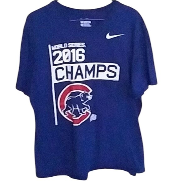 Nike Chicago Cubs World Series 2016 Mens Short Sleeve Tee Size XXL - Picture 1 of 3